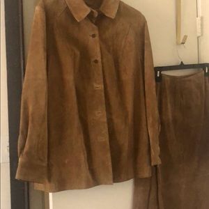 Leather Jacket and Skirt